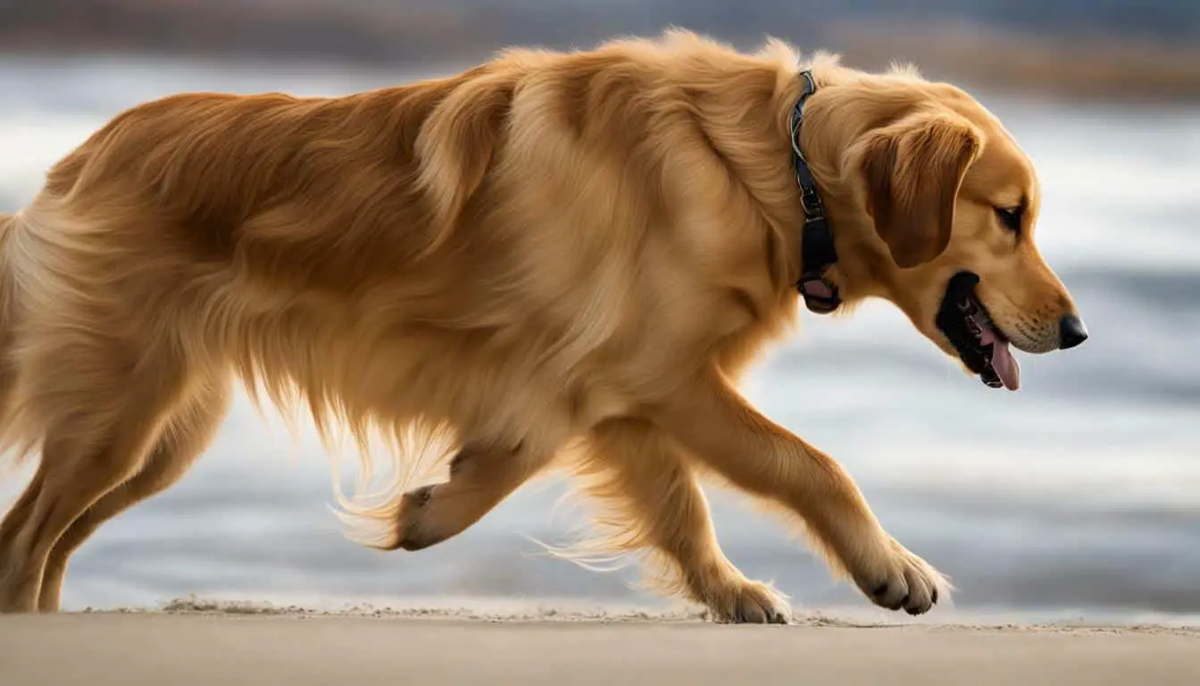 Do golden retrievers have hair between the crotch and legs?